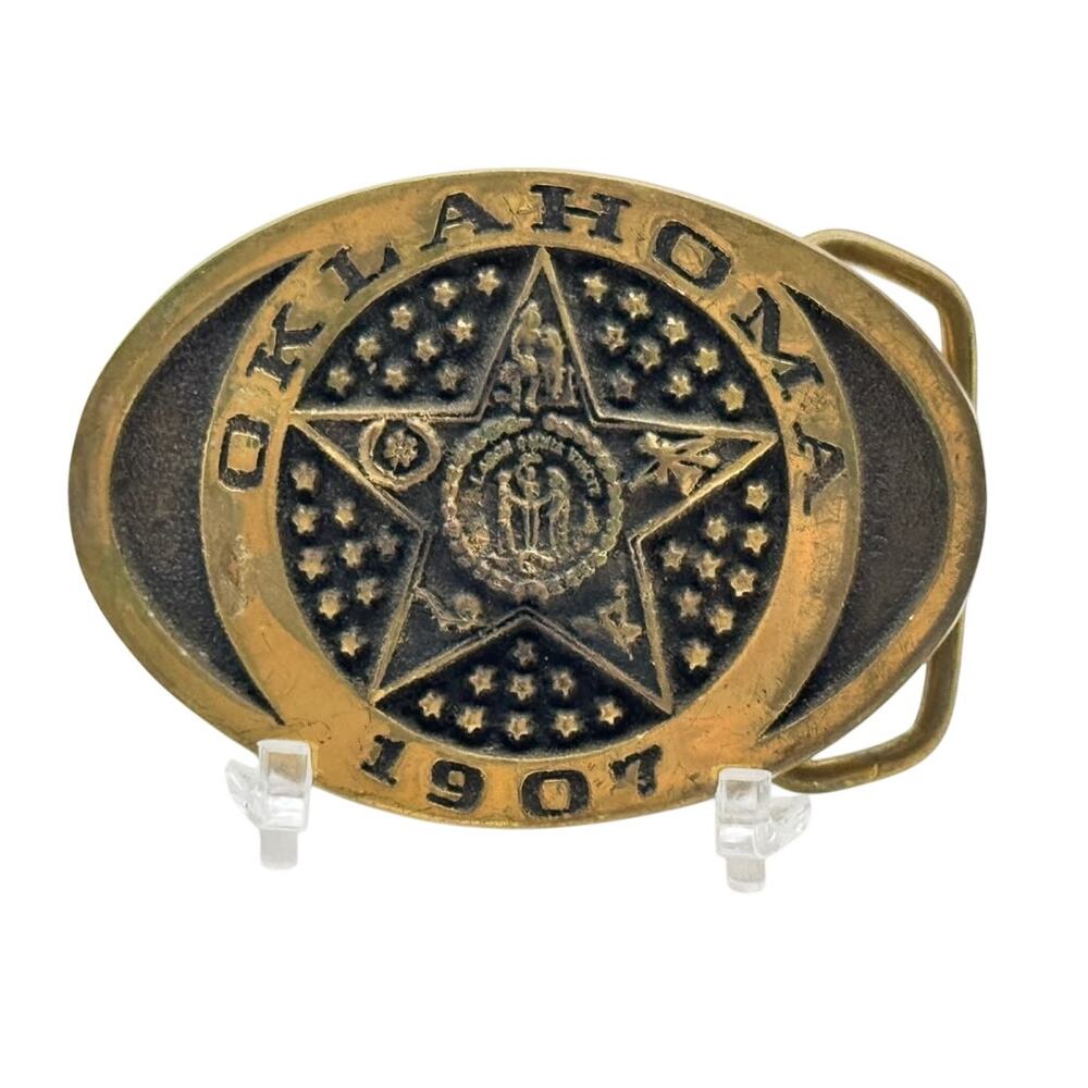 Registered Collection Oklahoma 1907 Star State Souvenir Belt Buckle